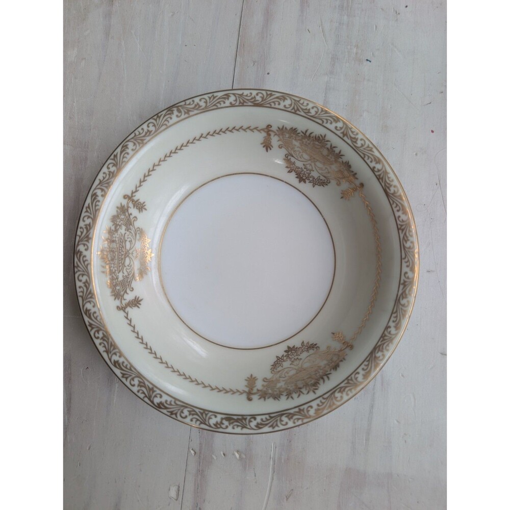 Noritake China 5481 Bancroft 7 3/8" Soup Salad Bowl, Cream & Gold Made in Japan